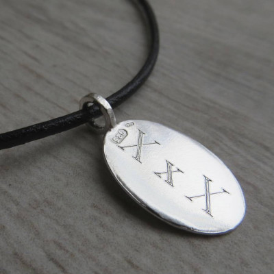 Personalised Necklaces - Tag amp Leather Cord Necklace