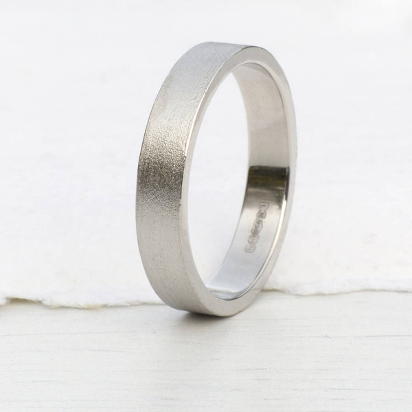 Wedding Ring With Spun Silk Finish