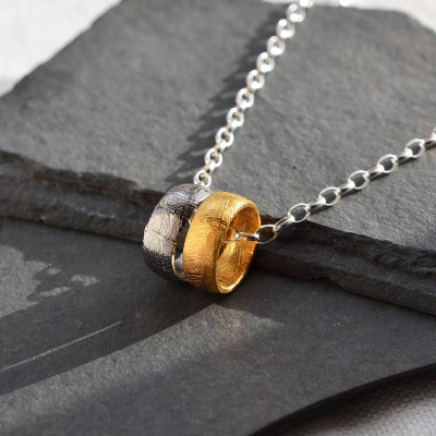 Personalised Necklaces - Small Meteorite Rings Necklace