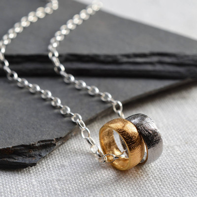 Personalised Necklaces - Small Meteorite Rings Necklace