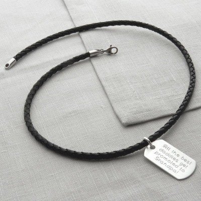Chains And Leather Necklet For Men