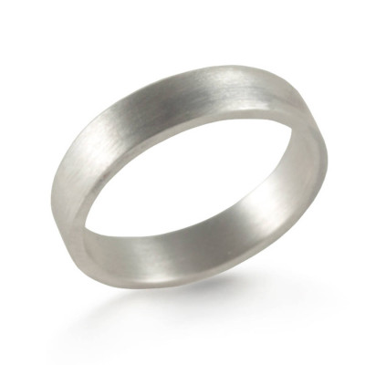 Oxidized Flat Wedding Band Ring