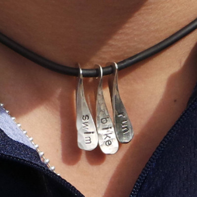 Personalised Necklaces - Triathlon Swim Bike Run Necklace