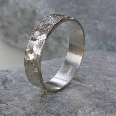 Handmade Unisex TexturedBand Ring
