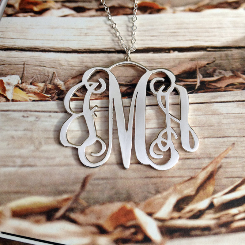 3 Initial Monogram Necklace