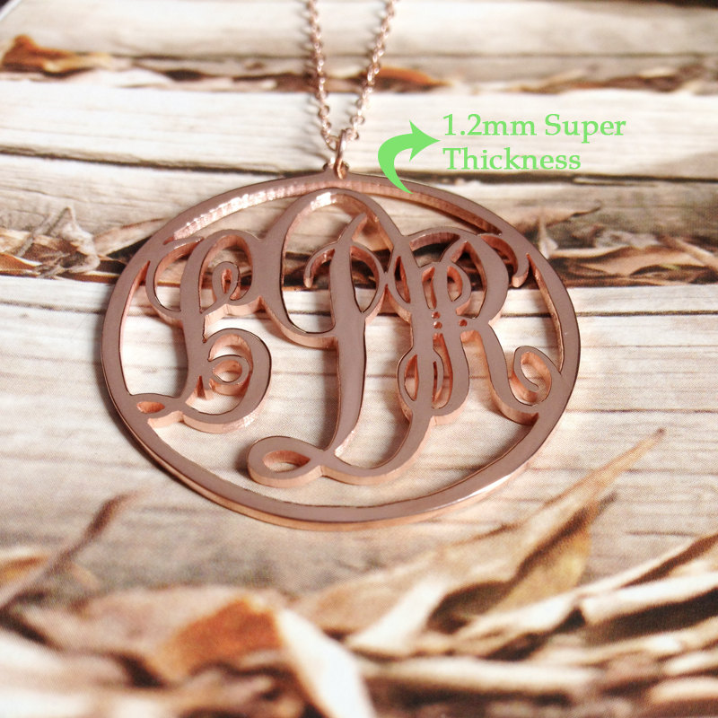 3 Initial Monogram Necklace