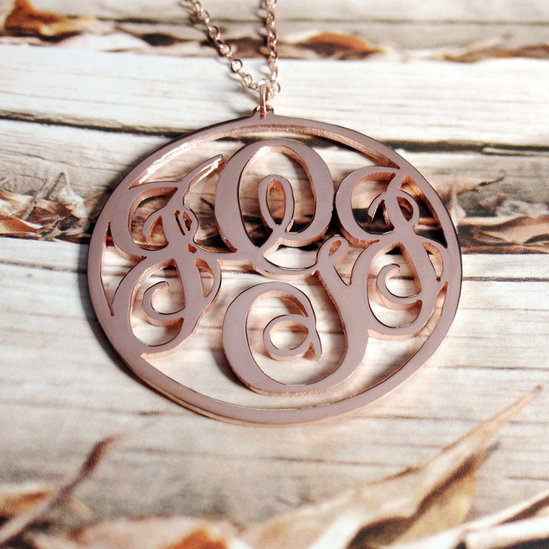 3 Initial Monogram Necklace