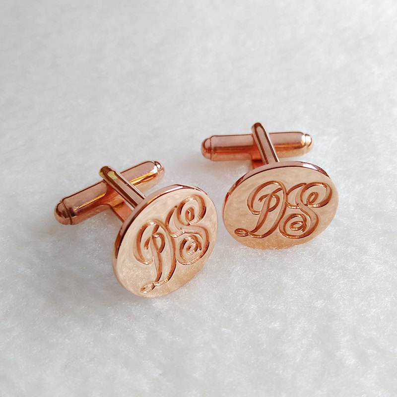 Engraved Two Monogram CuffLinks