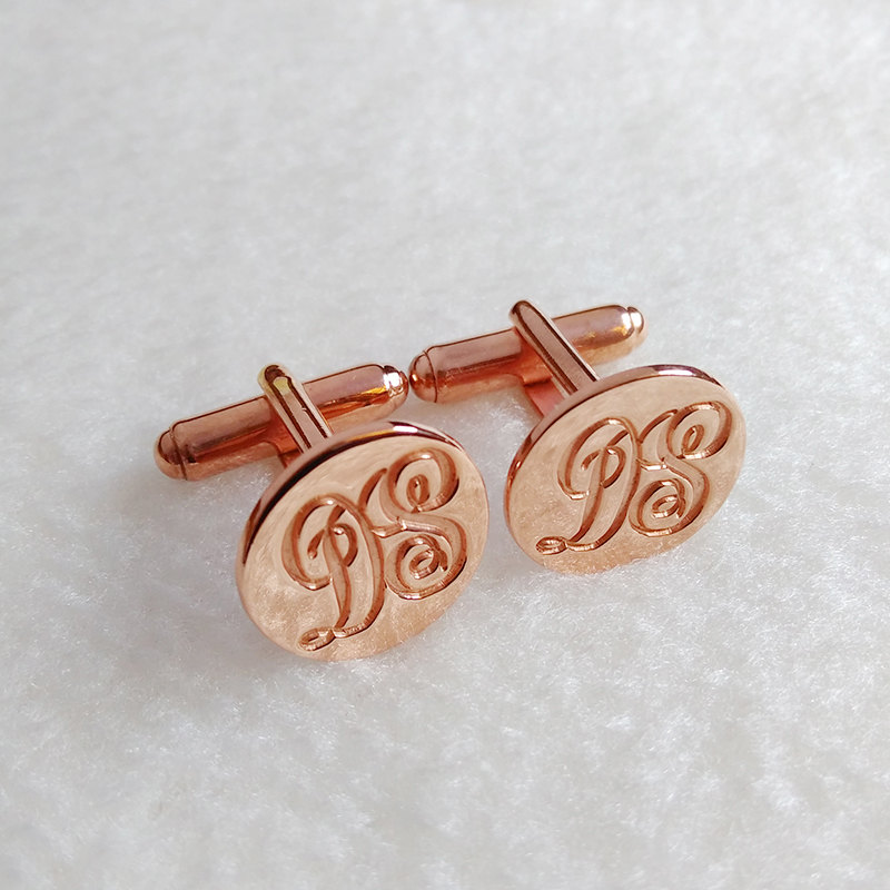 Engraved Two Monogram CuffLinks