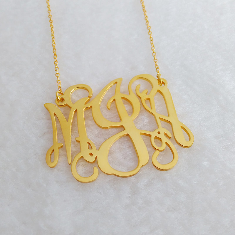 Gold Monogram Necklace