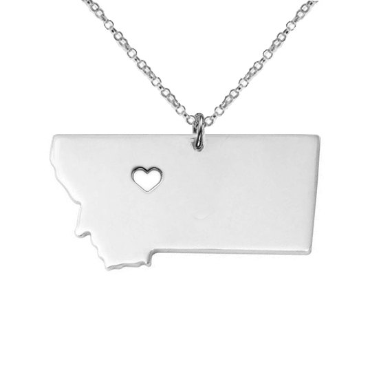 Gold Montana State Necklace