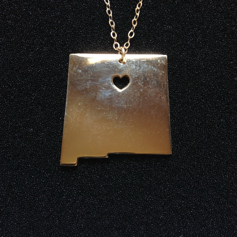 Gold New Mexico State Necklace