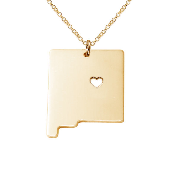 Gold New Mexico State Necklace