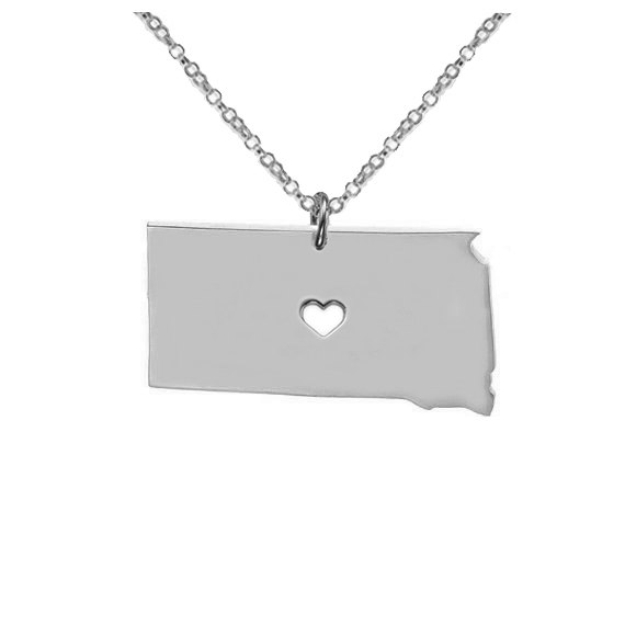 Gold South Dakota State Necklace