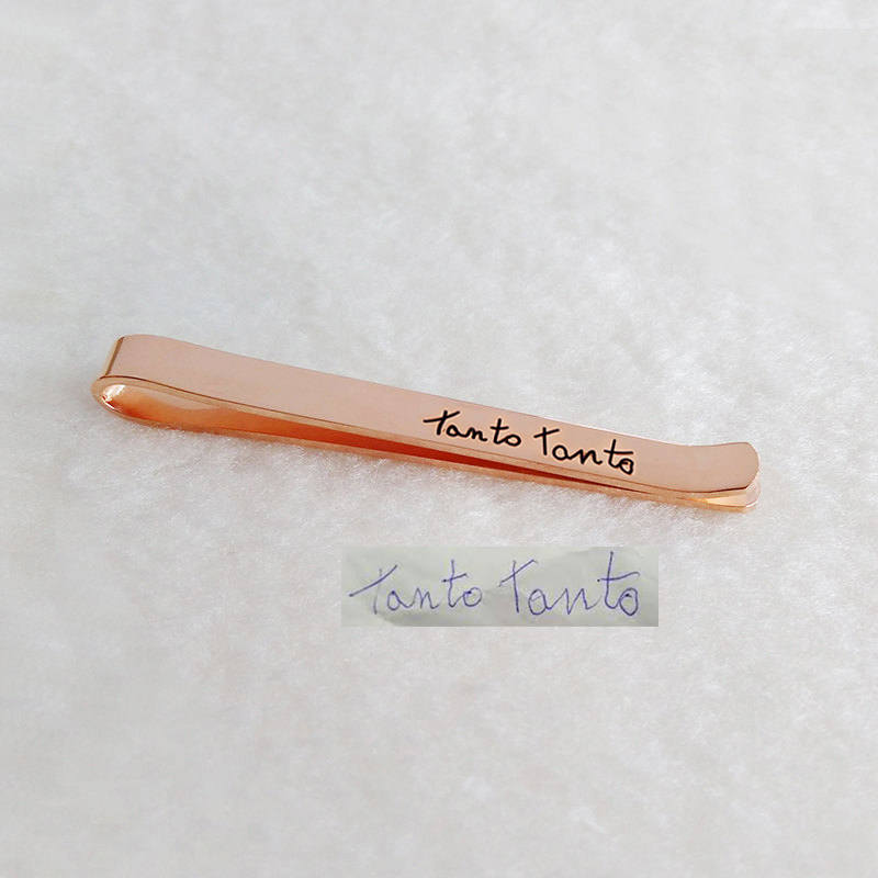 Handwriting Tie Clip Gold