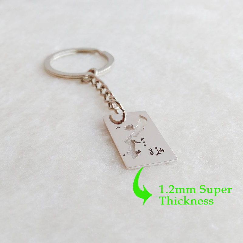 Okinawa Map shaped keychain