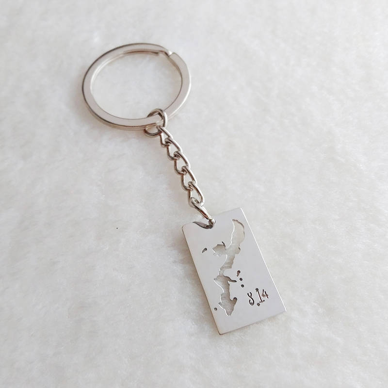 Okinawa Map shaped keychain
