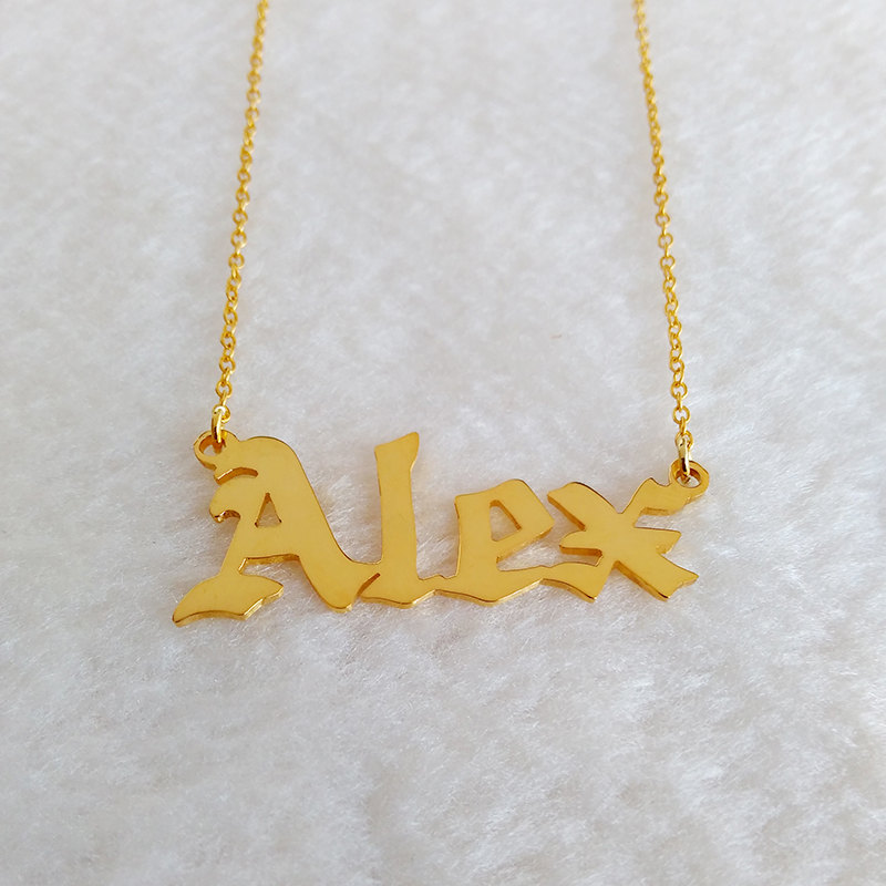 Old English Name Necklace