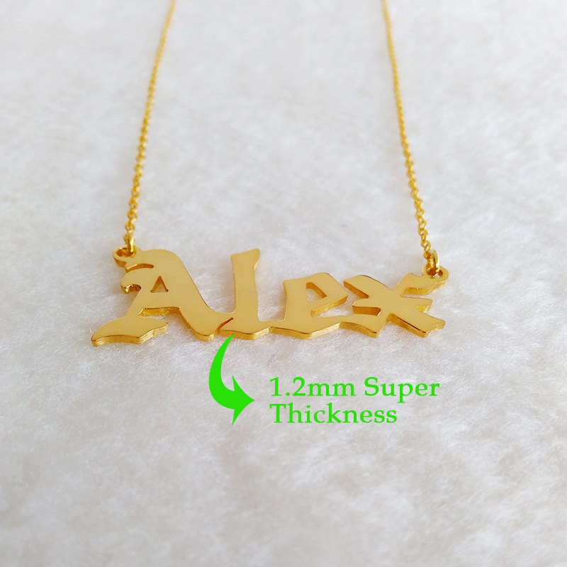 Old English Name Necklace