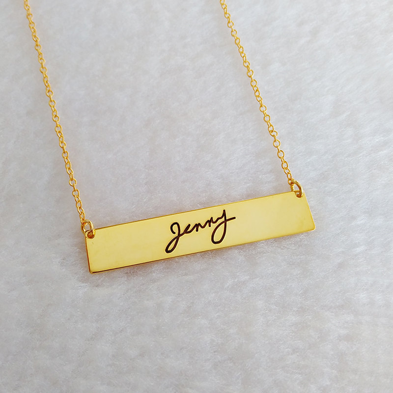 Personalized Gold Handwritting Necklace