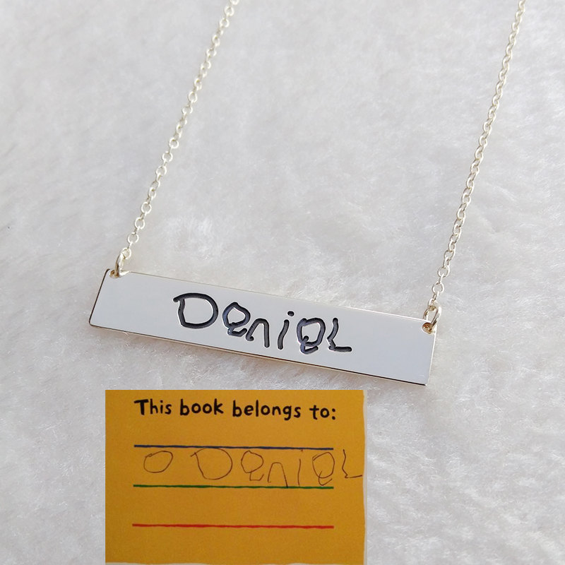 Personalized Silver Handwritting Necklace