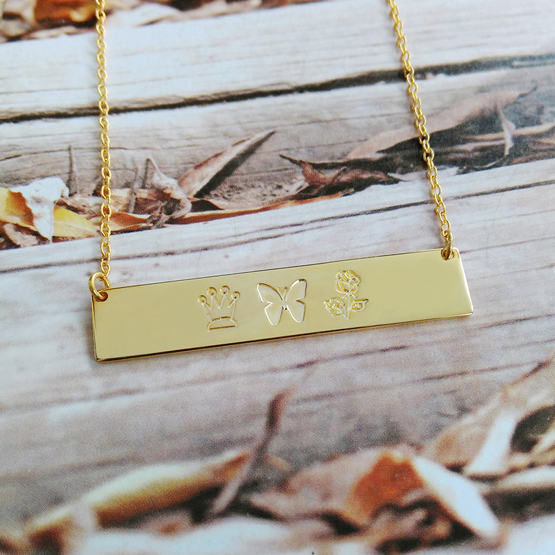 Princess Crown Butterfly Rose Necklace