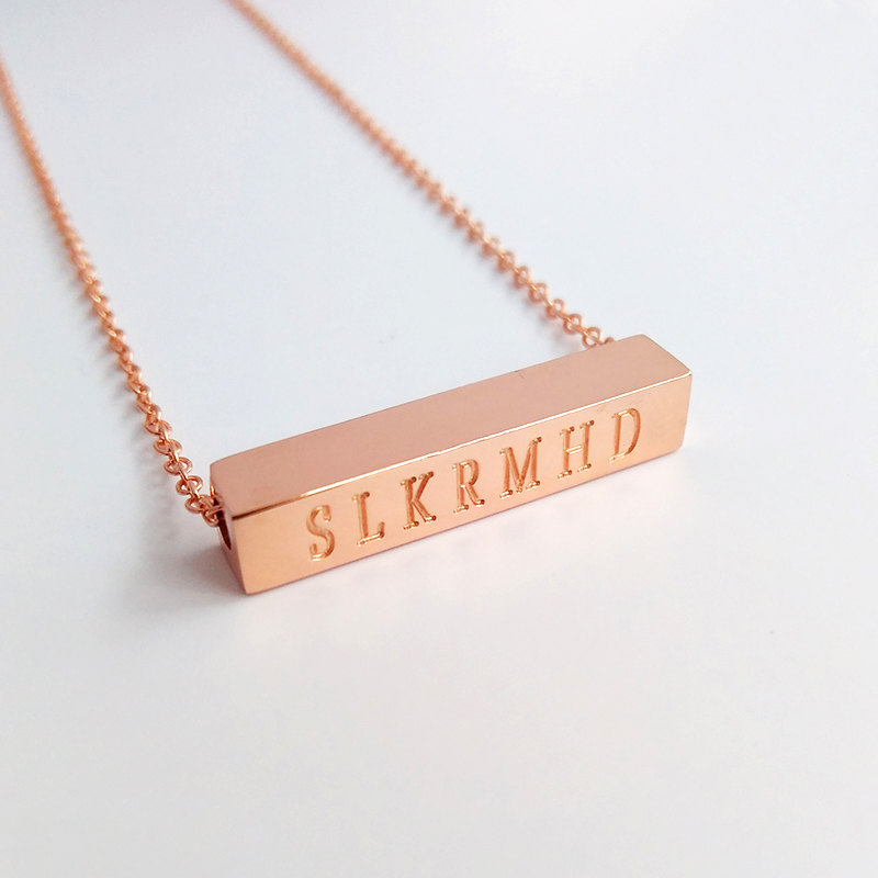 Rose Gold Bar Necklace