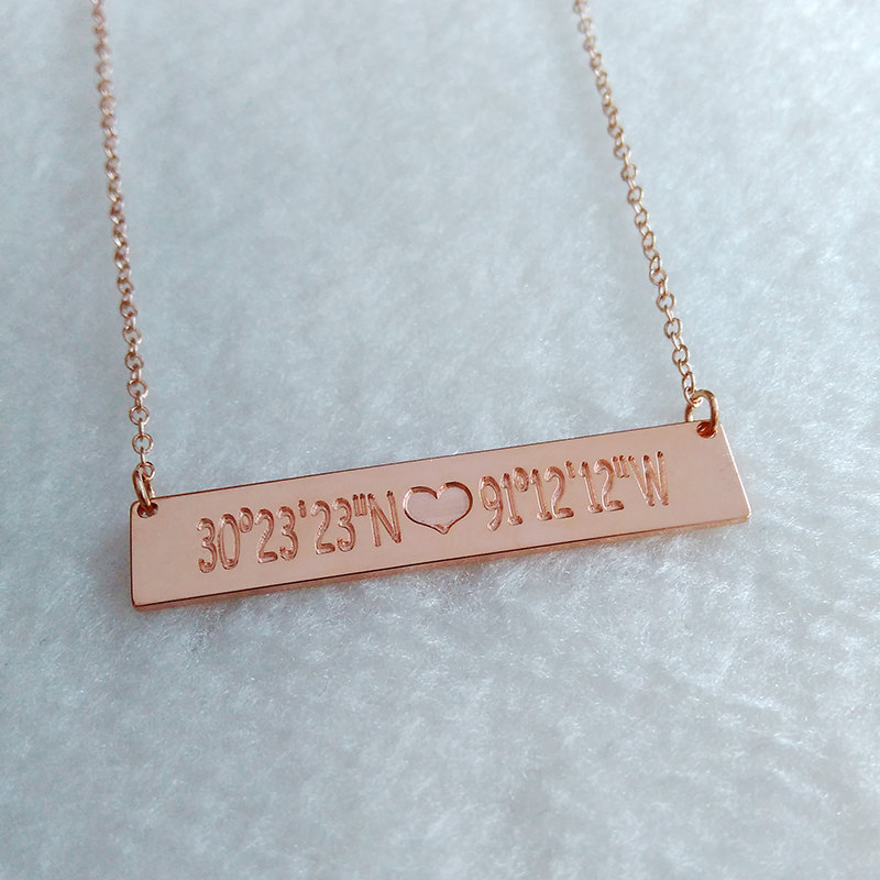 Rose Gold Bar Necklace