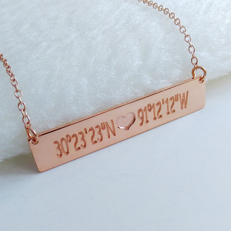 Rose Gold Bar Necklace