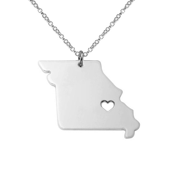 Rose Gold MO State Charm Necklace