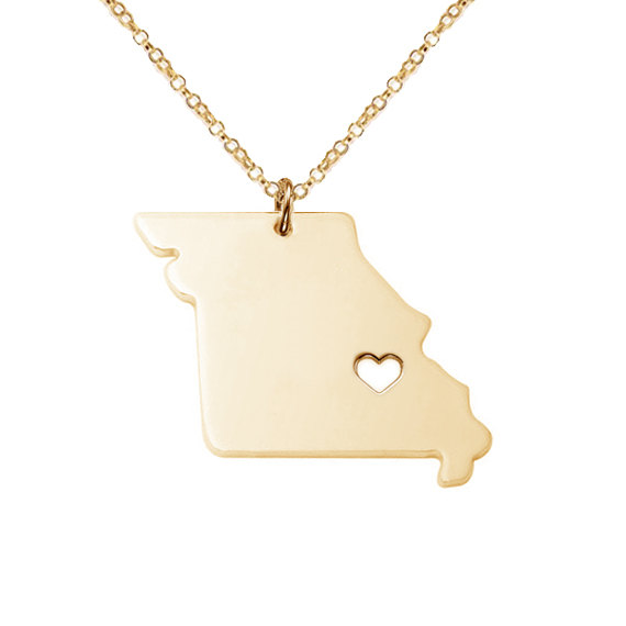 Rose Gold MO State Charm Necklace