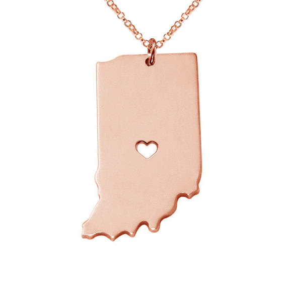 Silver Indiana State Necklace