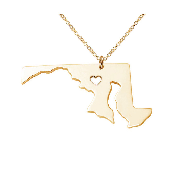 Silver MD State Necklace