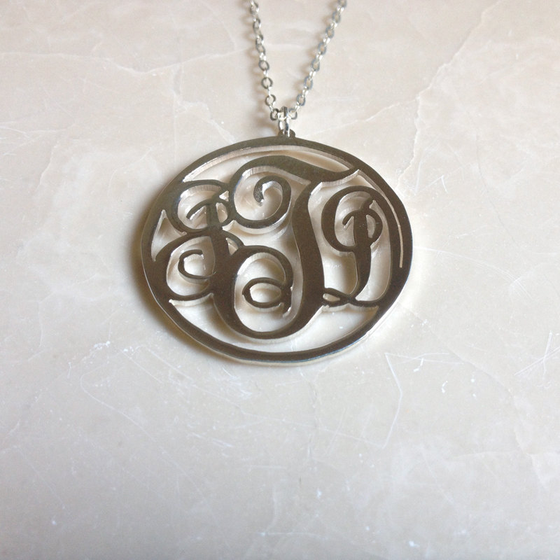 Silver Monogram Necklace