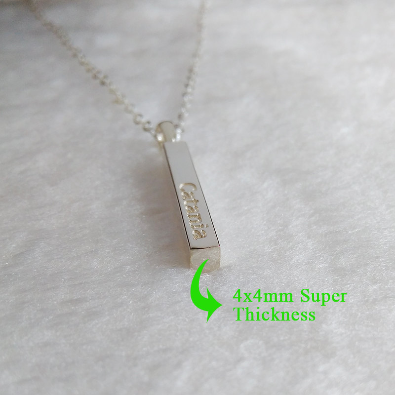 Silver Name Bar Necklace