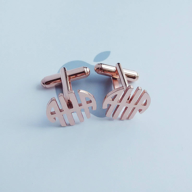 Three Initials Monogram Cufflinks