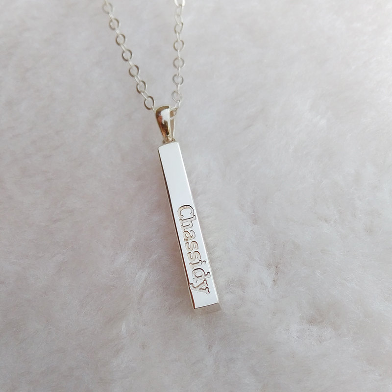 Vertical Name Bar Necklace