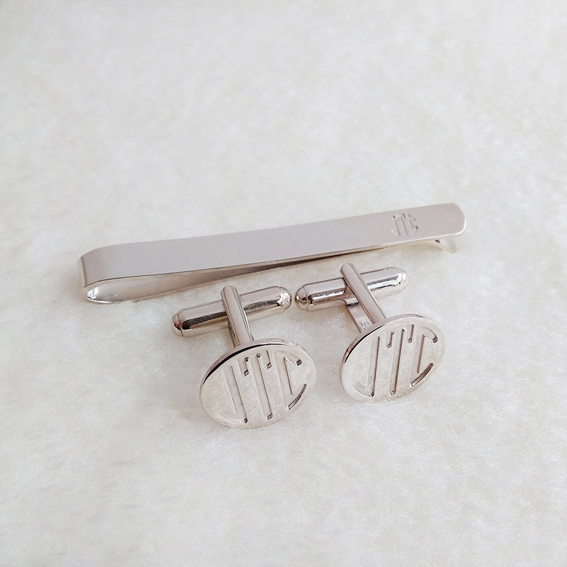 Wedding Cufflinks and Tie Clip
