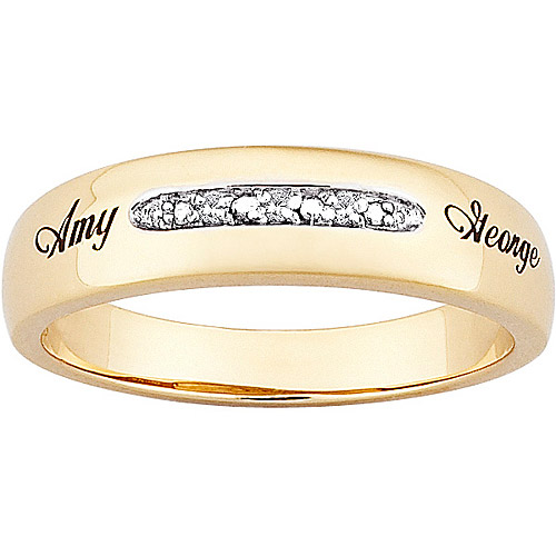 Personalized 18kt Gold over Sterling Silver Couples Name &amp; Bespoke Necklace Eternity Band