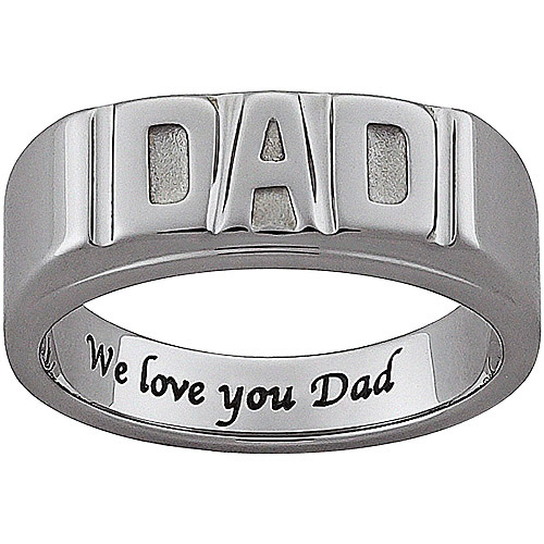 Personalized Men's Engraved DAD Ring In Sterling Silver