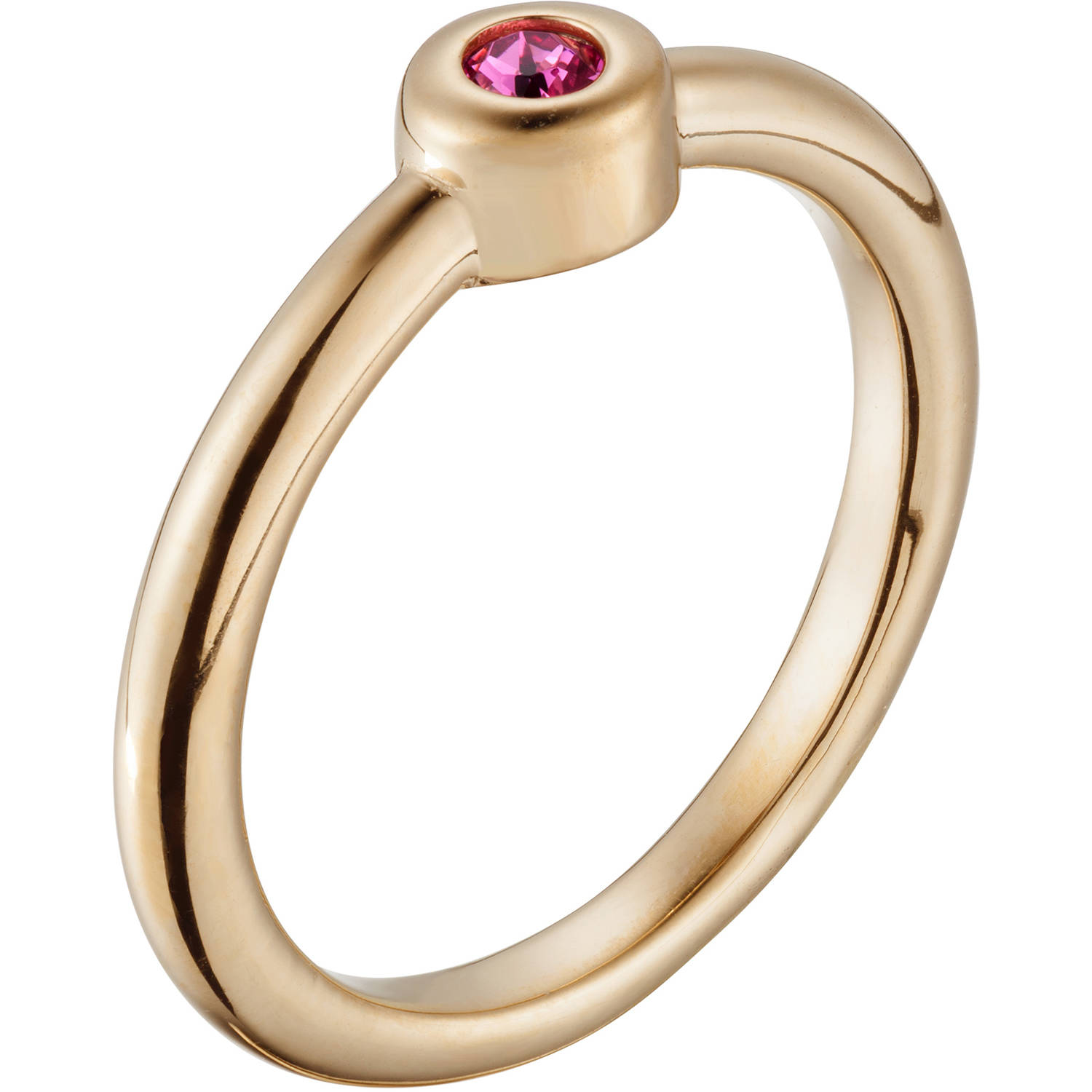 Personalized Women's Gold over Silver Stackable Birthstone Ring