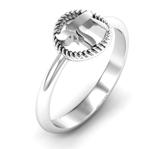 Chai with Braided Halo Ring