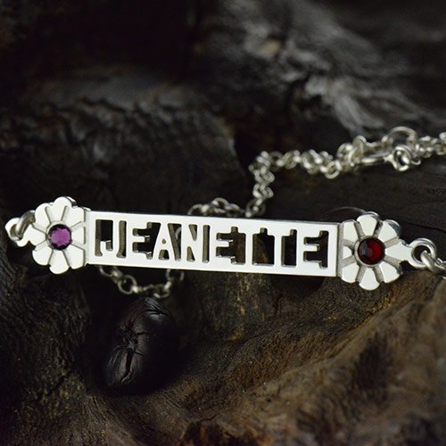 ID Birthstone Name Personalised Bracelet For Teens