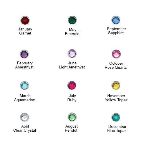 Heart Necklace - Engraved with Birthstones